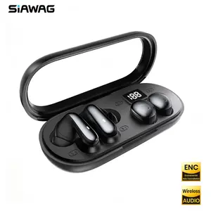 SIAWAG MD35 2-in-1 Wireless Earbuds, 9D Sound, ENC Noise Cancelling, 38ms Low Latency, LED Display, Long Battery Life