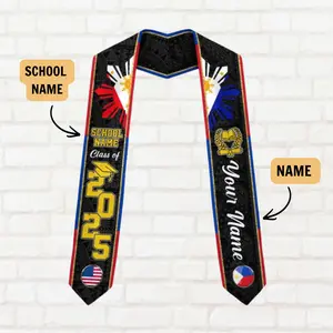 Personalized Filipino Graduation Sash 2026, Philippines Graduation Stole, Philippine Graduation Sash 2026 Filipinos Flag
