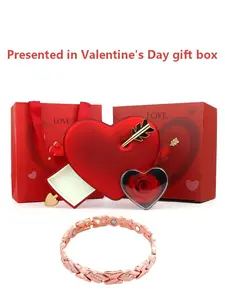 【Valentine's Day gift】Women's Leaf Bracelet, Pure Copper Magnetic Bracelet with Diamonds, 3500 Gauss Effective Magnet, Outdoor Fun Accessory