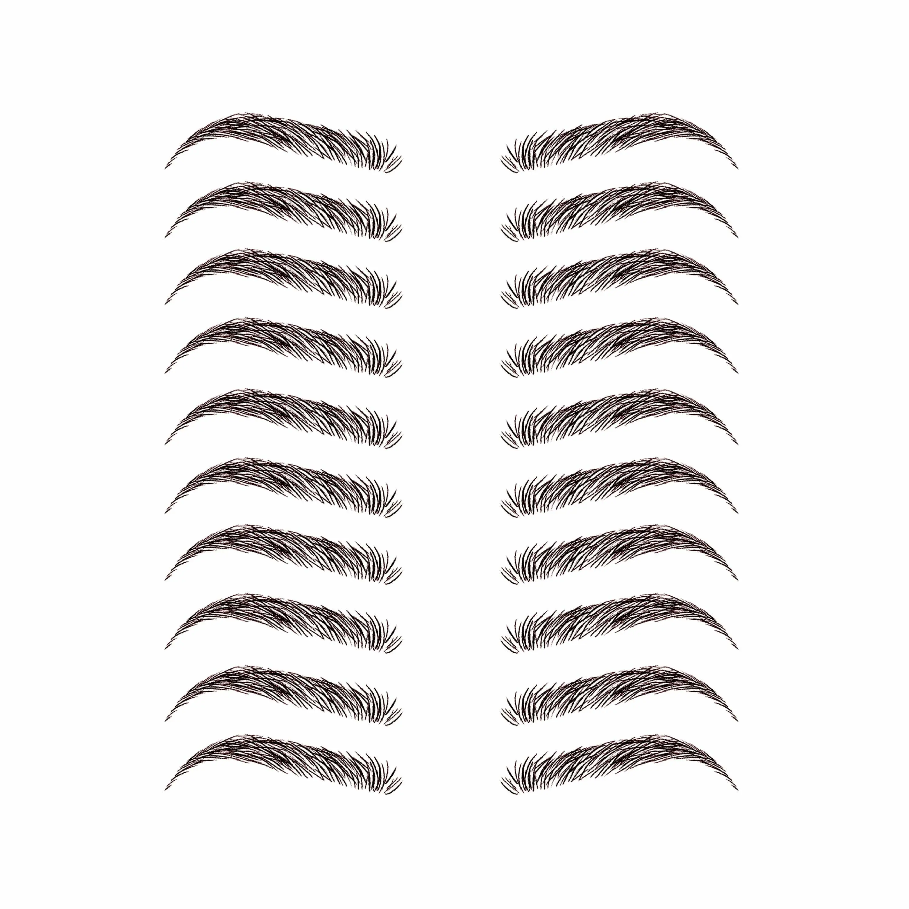 Dark Brown Black Temporary Eyebrow Packs 10 Pairs