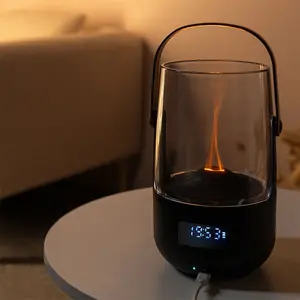 Vintage Flame Diffuser, USB Powered Humidifier, Cozy Night Aromatherapy, 200ML Capacity, Programmable, Automatic Shut-Off, Ideal for Relaxing Atmosphere