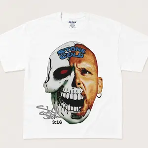 Stone Cold Steve Austin Graphic T-Shirt, Vintage Wrestling Streetwear Tee, Retro Skull Inspired Shirt, Gildan 5000 Heavy Cotton Tee