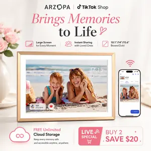 ARZOPA 14.0in WiFi Digital Photo Frame - Quick & Easy Setup, Free App, Free Unlimited Cloud Storage, Ideal for Gifting to Family, Home Decor & Nostalgic Memory Display (Camera Accessory)