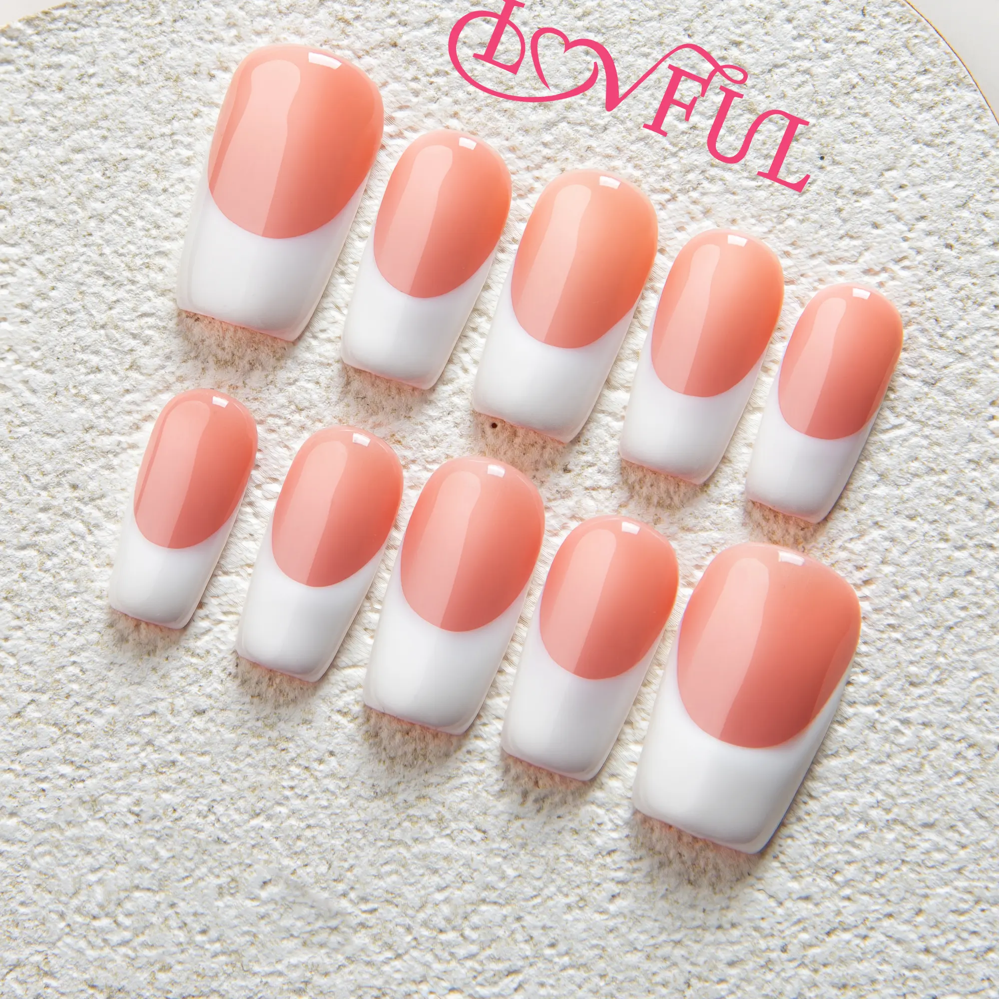 Lovful | Square Regular Length 1"  Dreamy and Dewy Collection Handmade Acrylic Press On Nails #DealsForYouDays | 10PCS Reusable,Salon Quality, H12-H345