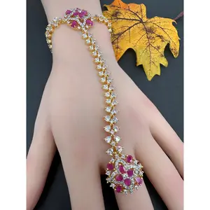 AD Color Stone Haath Phool Panja