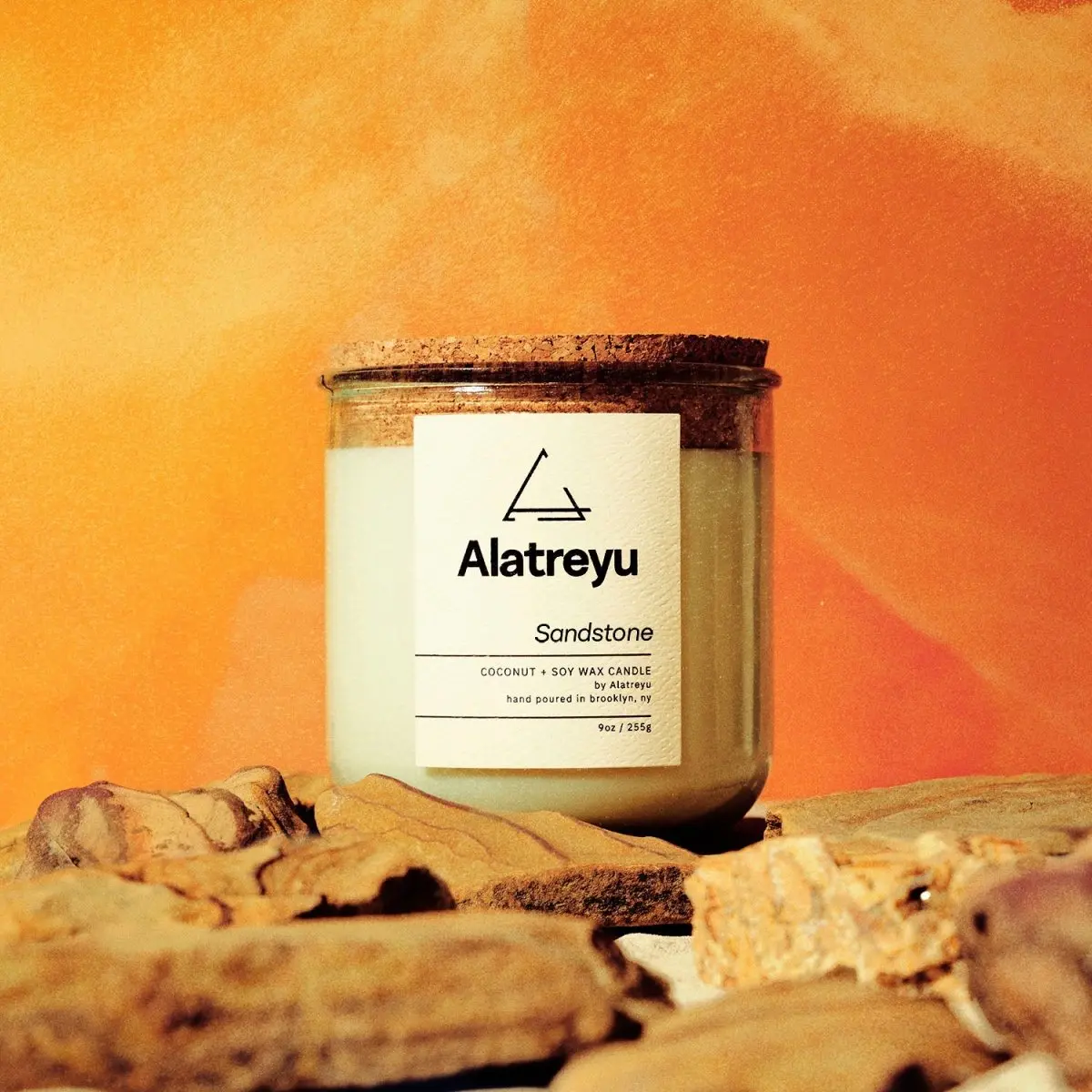 Sandstone Candle | Almond · Tonka Bean · Amber | 100% Coconut + Soy Wax | Pay What You Can