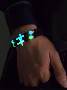 The luminous cross volcano stone bead bracelet is suitable for daily wear, vacation dates, and other occasions, and is also a surprising and exquisite small gift.