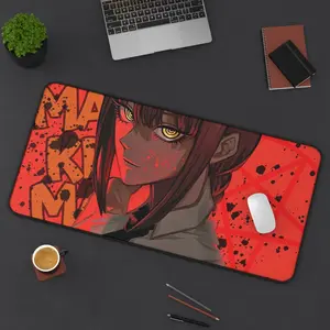 Anime Waifu Makima Large Game Keyboard Desk Mat Chainsaw Man Manga Mouse Pad