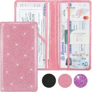Car Registration And Insurance Card Holder, Vehicle License Document Glove Box Compartment Organizer, Interior Car Accessories For Women Men Teens,Waterproof Car Document Holder For Cards, Driver License