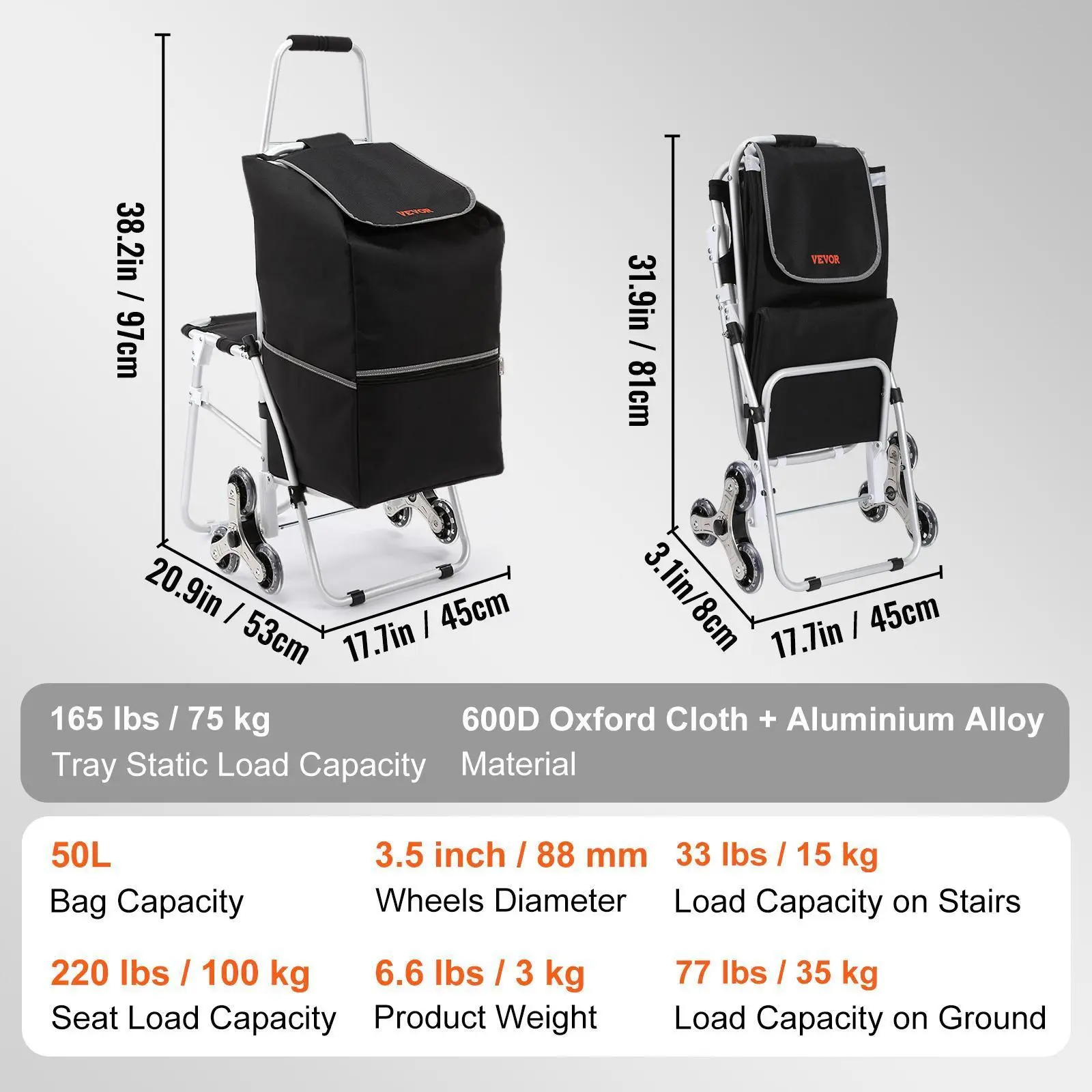 50L 165LBS with Seat