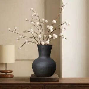 Handmade Matte Ceramic Vase, Minimalist Textured Vase, Japanese Nordic Style Home Office Decor Vase, Retro Style Vase