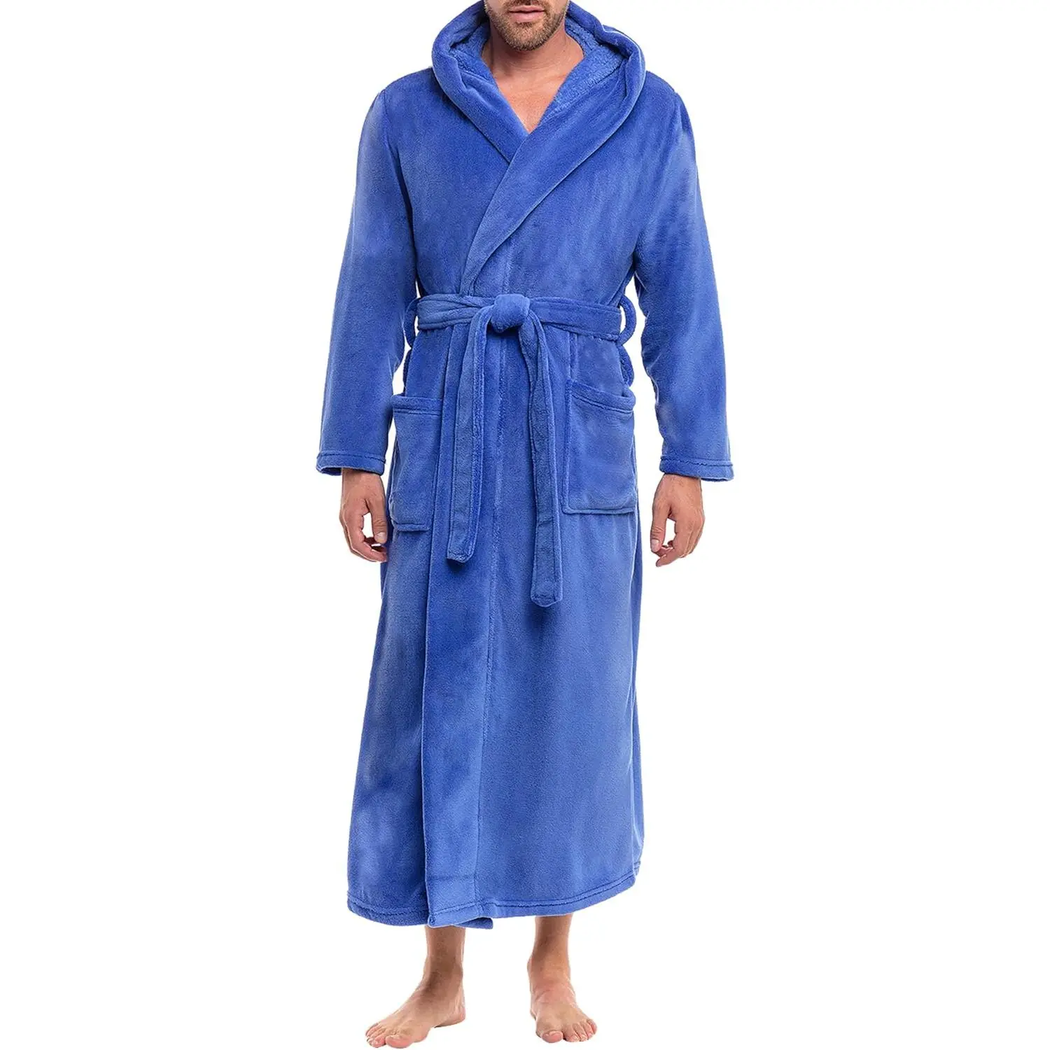 Alexander Del Rossa Mens Robe With Hood, Plush Fleece Hooded Mens Bathrobe, Big And Tall Bath Robe For Men Alexander Del Rossa Mens Robe With Hood, Plush Fleece Hooded Mens Bathrobe, Big And Tall Bath Robe For Men