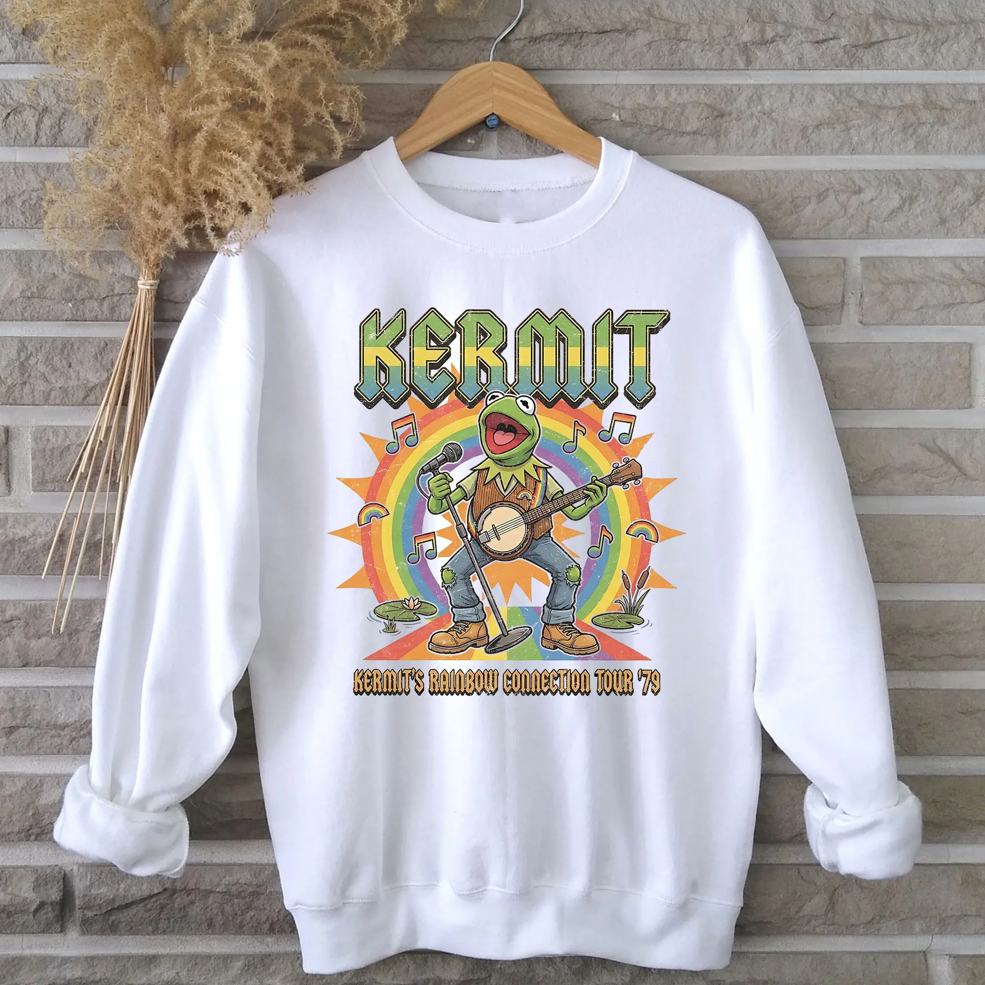 Vintage Style Kermit the Frog Shirt, Rainbow Connection Tour '79 Graphic Tee, Retro Muppets Band T-Shirt