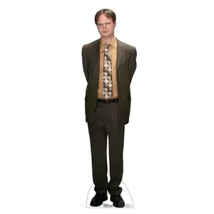 212 MAIN Lifesize Single-Side Dwight Schrute Cardboard Cutout (74x20 in) - Advanced Graphics Decor, Photo Display Prop, Party Decor for The Office Themed Homes