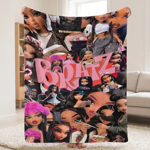 Bratz Plush Fleece Blanket – Fashion Doll Girls Cozy Throw for Bedroom, Living Room, Teen & Fan Gift, Soft Warm Collectible Bratz Decor