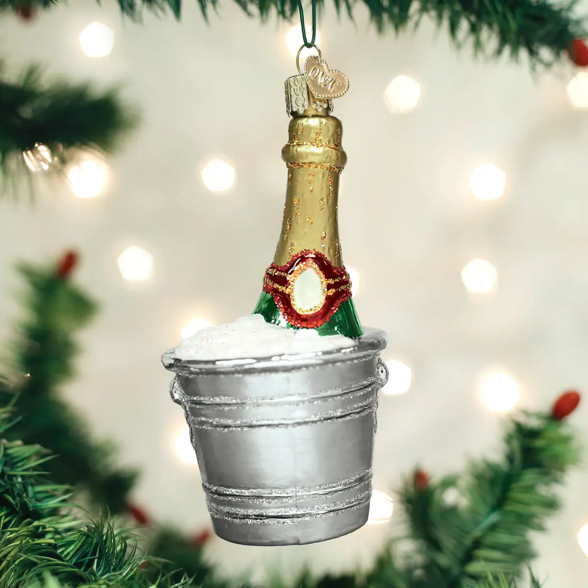 Sparkling Wine Bottle Ice Bucket Pail - Party Decor, Ideal Temp Cooling Water Container for Home, Cheers-Themed Holiday Celebration Supplies with Less Gassy Feature