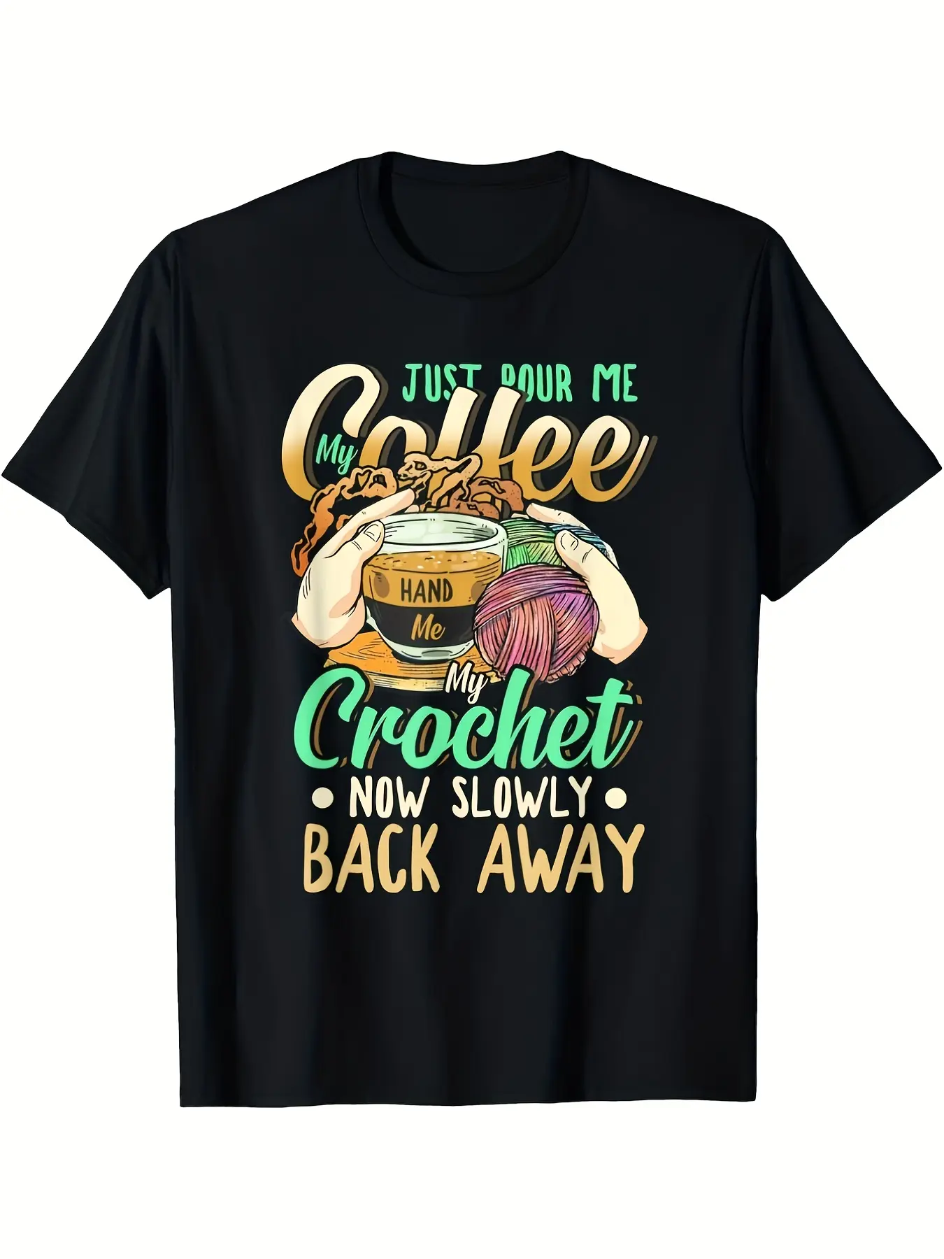 Humorous Crochet T-Shirts for Everyone, Vintage De unisex soft cotton short sleeve t shirt, vintage graphic casual tee for men women teens, perfect birthday holiday gift for camping travel gym daily street  wear