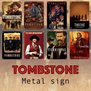 Tombstone Western Movie Metal Sign, I'm Your Hucklebberry Tin Sign, Wyatt Earp Doc Holliday Vintage Western Decor, Gift for Cowboyfans, Man, Brother