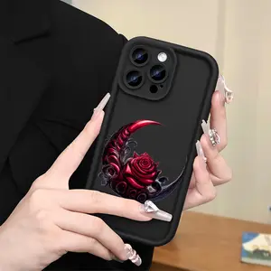 Rose Mooncase Mobile Cover Designed for 17 16 15 14 13 12 11 PRO MAX PLUS, AIR and iPhone X XS MAX, Providing a Comfortable Grip, Shockproof and Anti-drop Phone Case, Ideal Gift for Festivals, for Friends and Family