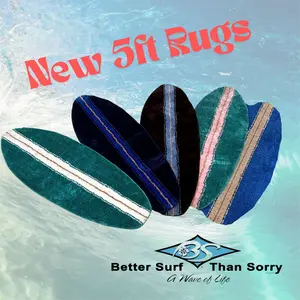 New longer 5ft Surfboard Shaped Rug Mats by Better Surf than Sorry
