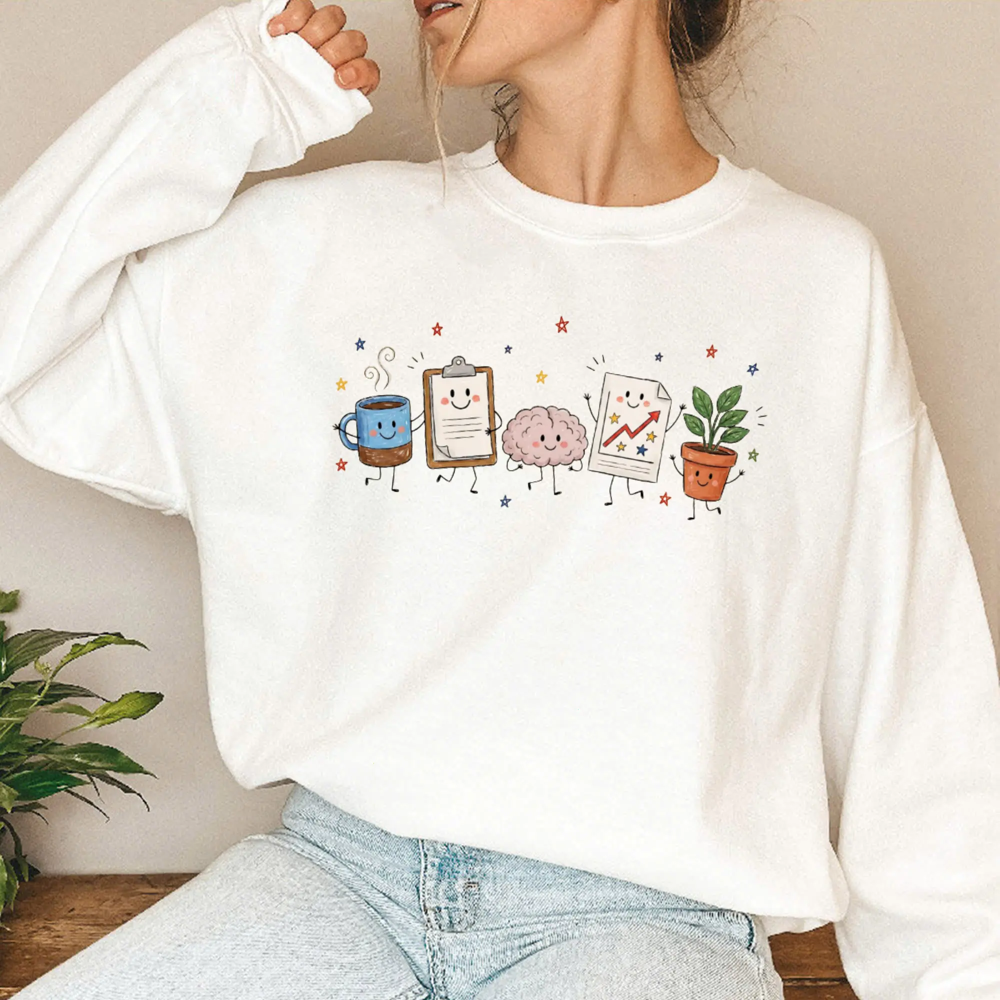 School Psychologist Doodle Characters Sweatshirt, School Psych Sweater, School Counselor Shirt, Mental Health Gift, Back To School Gift
