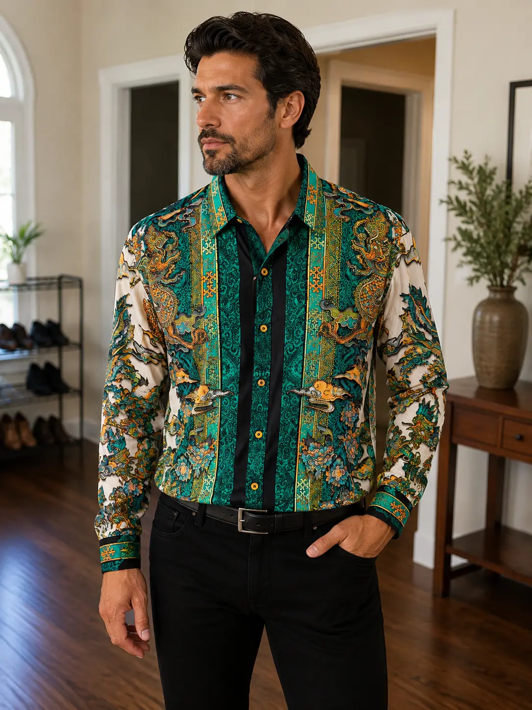 Barabas Emerald Dragon Luxury Shirt