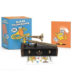 Sad Trombone Womp Womp Mini Sound Toy with Trombone Replica Stickers and Illustrated Mini Book Funny Gag Gift for Friends Coworkers