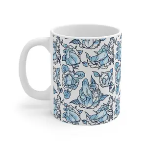 Adult humor Elegant Floral Mug, Blue Rose Coffee Cup, Gift for Her, Vintage Style Drinkware, Perfect for Mother's Day, Home Decor, funny gift for coffee lover