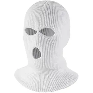 3 Hole Winter Knitted Mask, Outdoor Sports Full Face Cover Ski Mask Warm Knit Balaclava for Adult, Halloween Christmas headgear