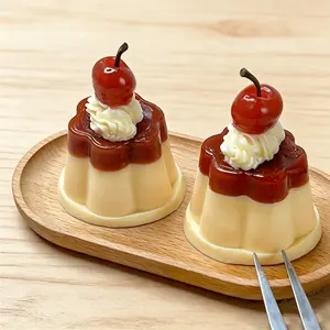 Cream Cherry Caramel Pudding Squishy Toy TPR Slow Rise Stress Relief ASMR Fidget Toy Kawaii TikTok Viral Desk Decor Sensory Gift Kids Adults