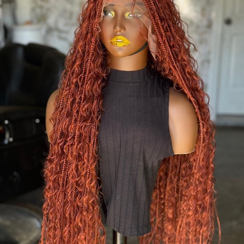 Full lace braided boho wig ready to ship.30 inches