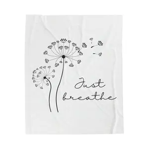 Just Breathe Dandelion | Velveteen Plush Blanket