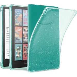 Clear Case for 7" All- Kindle Paperwhite 12th Gen 2024 & Kindle Colorsoft Signature Edition (2024 Release) - Ultra Slim Soft TPU Transparent Cover & Lightweight, Clear Glitter