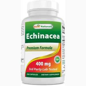 Best Naturals Echinacea 400 mg 250 Capsules - Supports Immune System & Healthy Respiratory Response - GMP Certified Dietary Supplement