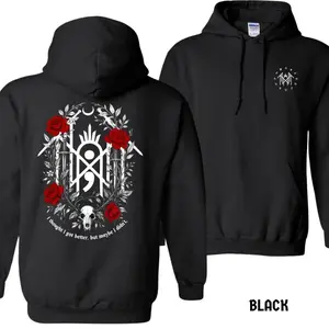 Sleep Token Red Rose Semicolon Hoodie, Gothic Skull Floral Sweatshirt, Mental Health Quote Pullover for Men and Women, 2025 Tour Concept Unisex Alternative Streetwear