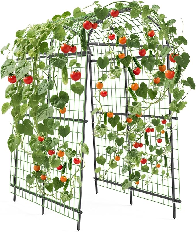 Adjustable Metal Garden Arbor Trellis with Netting – Heavy Duty, Weather-Resistant Pergola Arch for Climbing Vines, Vegetables, Flowers – Easy Install for Outdoor Patio & Event Decor Adjustable Metal Garden Arbor Trellis with Netting – Heavy Duty, Weather-Resistant Pergola Arch for Climbing Vines, Vegetables, Flowers – Easy Install for Outdoor Patio & Event Decor