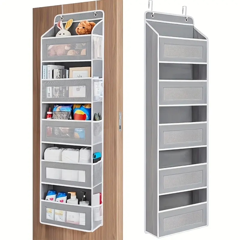 5-Tier Storage Box Door Storage Box, Hanging Door Storage Box with 5 Large Capacity Pockets | Pound Load Back Of Door Storage Box for Bedroom, Bathroom, Pantry, Children's Room Storage And Collection Use Over The Door Pantry Organizer