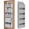 Adjustable 5-Tier Collapsible Over-The-Door Closet Storage Organizer - Back of Door Clothes Organizer with 10 Large Pockets, Room Organization Products, Heavy-Duty Storage Organization Solution for Bedroom, Bathroom