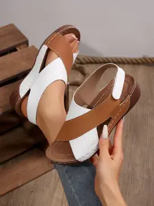 Women's Summer Thick Sole Sandals, Fashionable Sling Sandals, Open Toe Hollow Out Design, Comfortable Breathable Casual Beach Shoes, Perfect for Vacation and Daily Wear