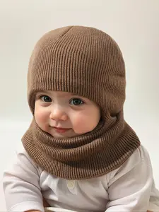 Newborn Knit Hat Bonnet for Babies 1-3 Years Old, Warm Winter Beanie for Outdoor Use, Casual Style Daily Commute Cap, Moderate Fabric Thickness