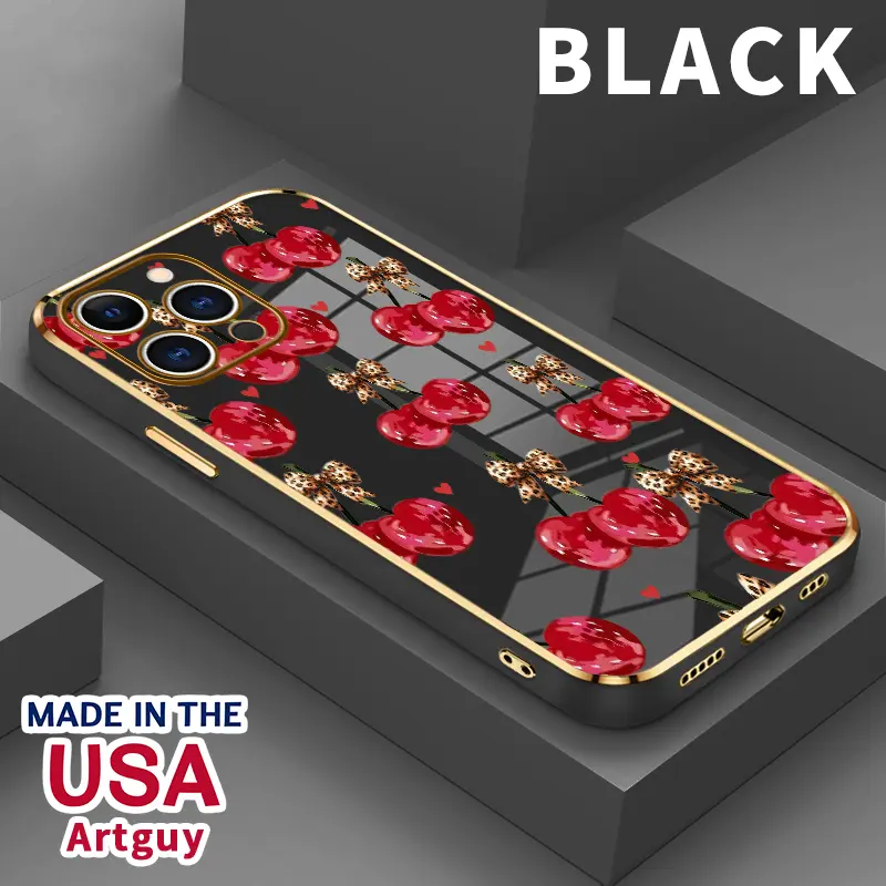 Phone case for iPhone 16 Pro Max 15 Plus 14 13 12 11 XR XS Cherries all over the screen Anti-Scratch Shockproof TPU Bumper Drop-proof Cover