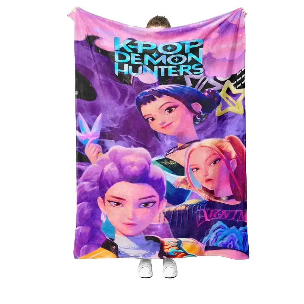 1pc Kpop Music Girl Group Print Flannel Blanket, Warm and Comfortable, Ideal for Office, Nap, Room Decor, Travel, Camping, Sofa Bed, Gift