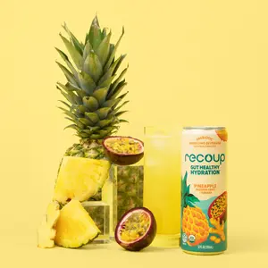 Organic Gut Healthy Hydration: Pineapple Passionfruit + Ginger Prebiotic Sparkling Beverage