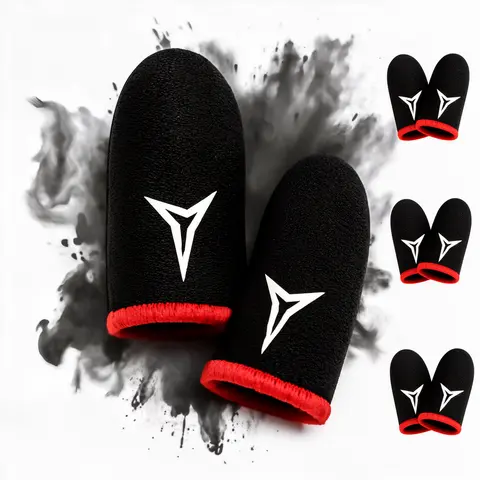 Unisex Updated Version Smartphone Gaming Finger Sleeves - Conductive Fibers, Touchscreen Compatible, Quickdry, Breathable, Anti-Sweat, Thin, Elastic Fit Hugs Fingers, Closefit Grip, Soft Fabric, Friction-Reducing, Responsive Touch, Fits Most Sizes