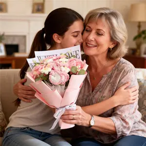 Beautiful Artificial Carnation Bouquet, Perfect Mother's Day Valentine's Gift, Cozy Home Decor, Small Gift for Friends and Family