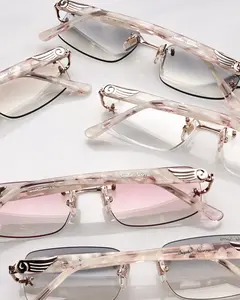 18K ROSE GOLD PINK PEARL RIMLESS FRAME