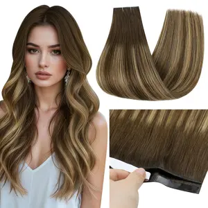 Full Shine One-Piece Tape In Weft Hair Extensions - Invisible Remy Human Hair Weft for Women 50G- Straight & No Glue Fringe - Salon-Quality Hairpiece TikTokShopBlackFriday