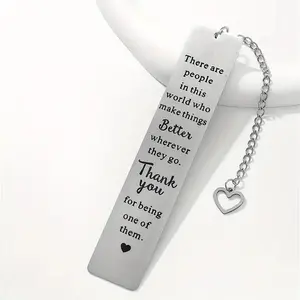 Personalized Stainless Steel Bookmark, 1 Count Durable & Stylish Bookmark with Chain, Reading Accessory for Teachers, Friends & Book Lovers