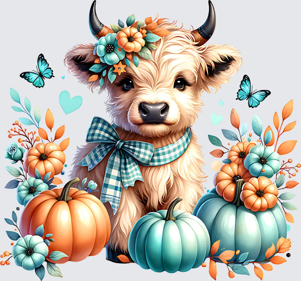Butterflies Highland Cow