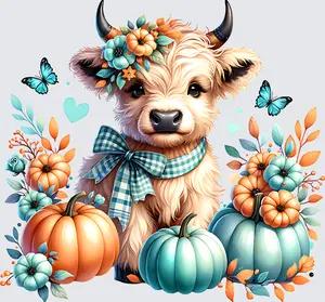 Butterflies Highland Cow
